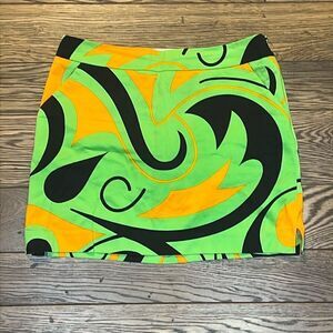 LoudMouth Ladies Skort Green‎ and Orange Size US 10 C29